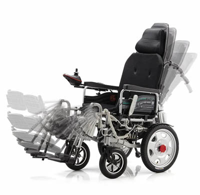 High Back Tilted Foldable Power Electric Wheelchair