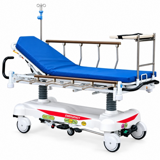 Hydraulic Patient Transfer Stretcher with Fifth Wheel and Central Braking System